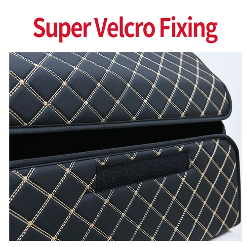 Imagen 2 del producto Caja organizadora de maletero de coche, bolsa de almacenamiento de herramientas multiusos para coche de gran capacidad, plegable de cuero para almacenamiento de emergencia Bo