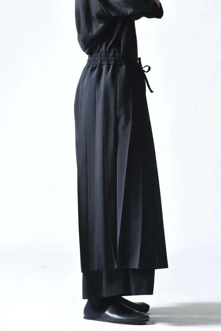 Men 2025 NewLoose Pleated Women Super Yamamoto  Style Clothing Skirt Pants Trousers Lovers Plus Size Costumes