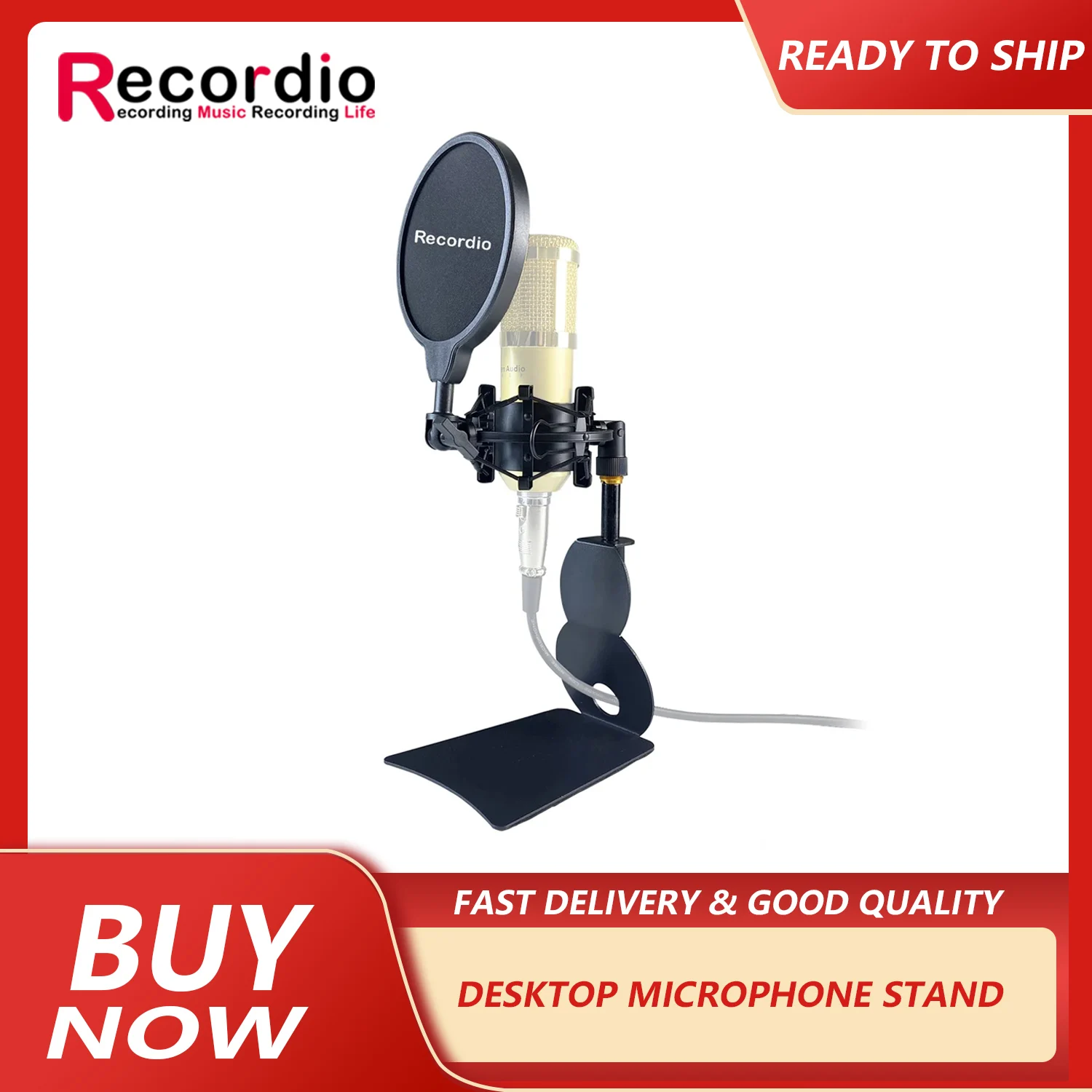 

GAZ-06 Filter Recording Microphone Shockproof Stand Suitable for Desktop Microphone