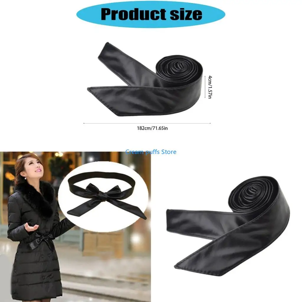 50LE Adjustable Waist Cincher For Women Down Outwear PU Leather Corset Belt For Winter Cotton Coat Everyday Clothing