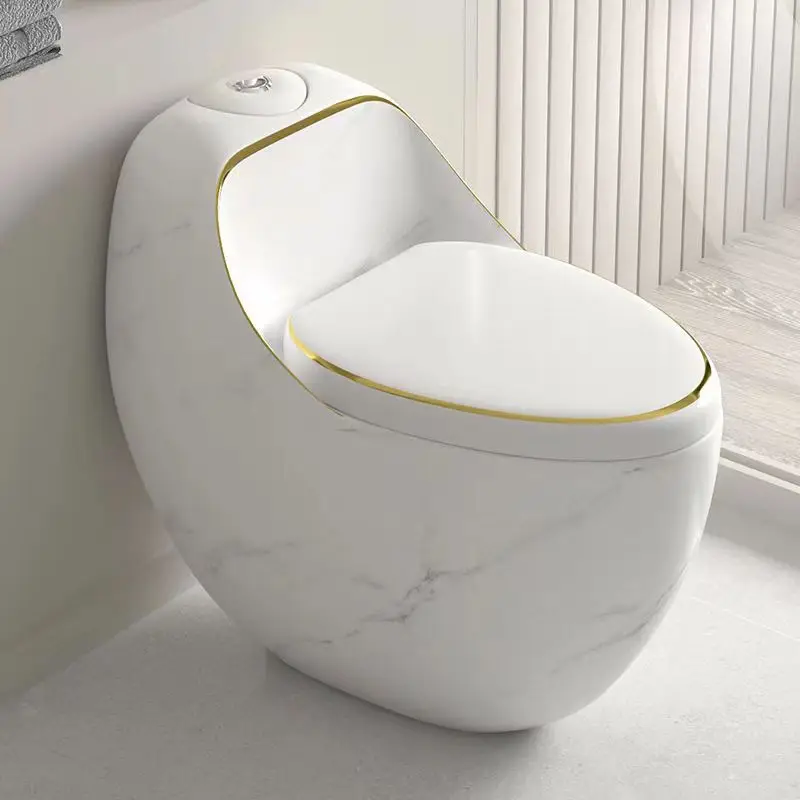 Creative egg-shaped color toilet round toilet simple Nordic style personality black gold siphon special pit distance