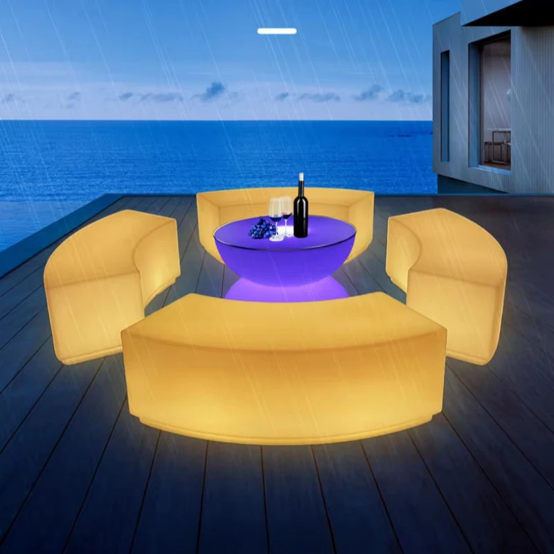 Luminous Lighting Outdoor Garden Rest Chair Table Furniture Combination Sofa