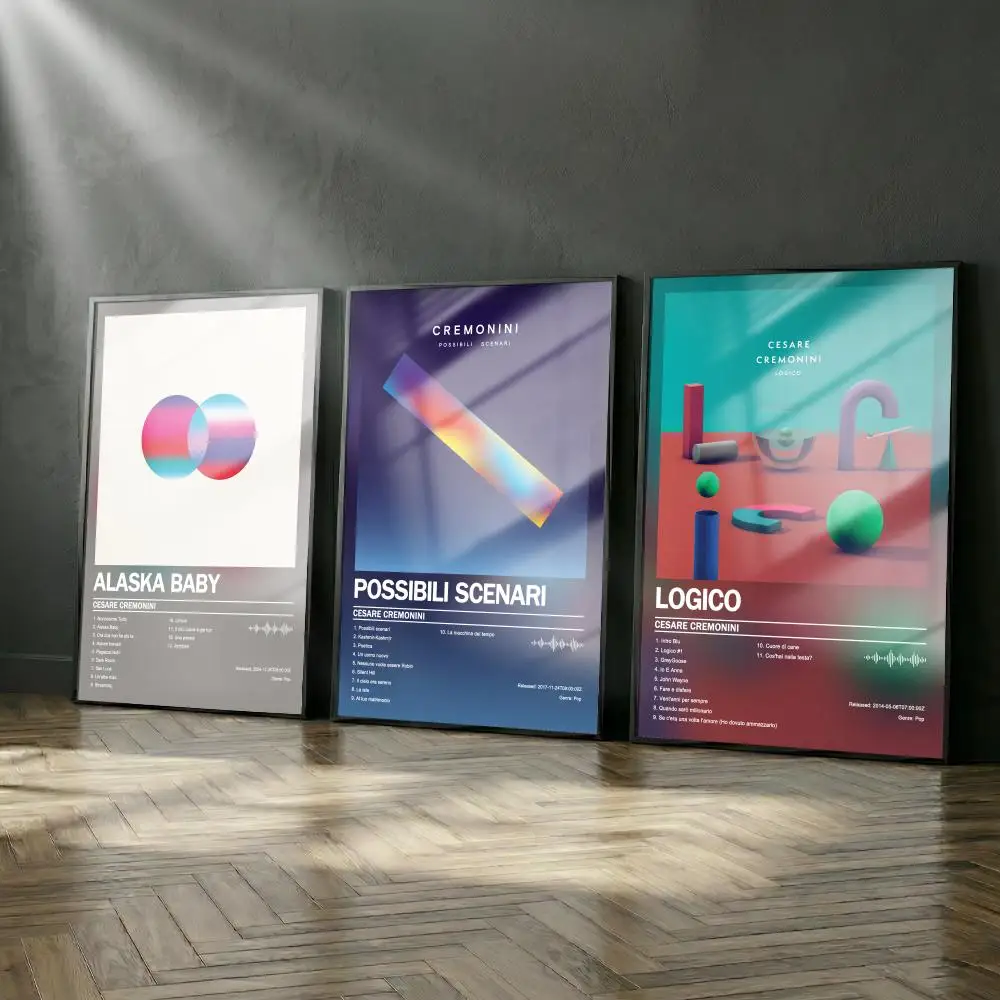 Cesare Cremonini Poster-Album-Set, modernes Cover, Wandkunst für Zimmer, Leinwandgemälde, Kunstdruck, Heimwanddekoration, Bild, Geschenk