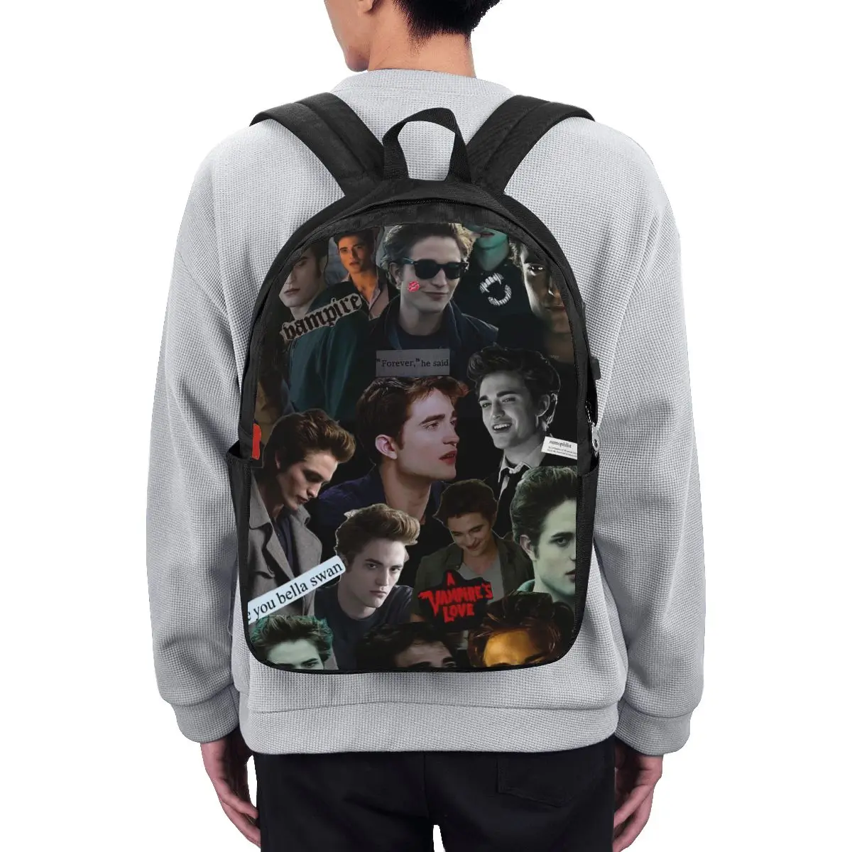 Edward Cullen Twilight Backpack Travel Notebook Bag Computer College Student School Bag Laptop Shoulder Bags for Men Women