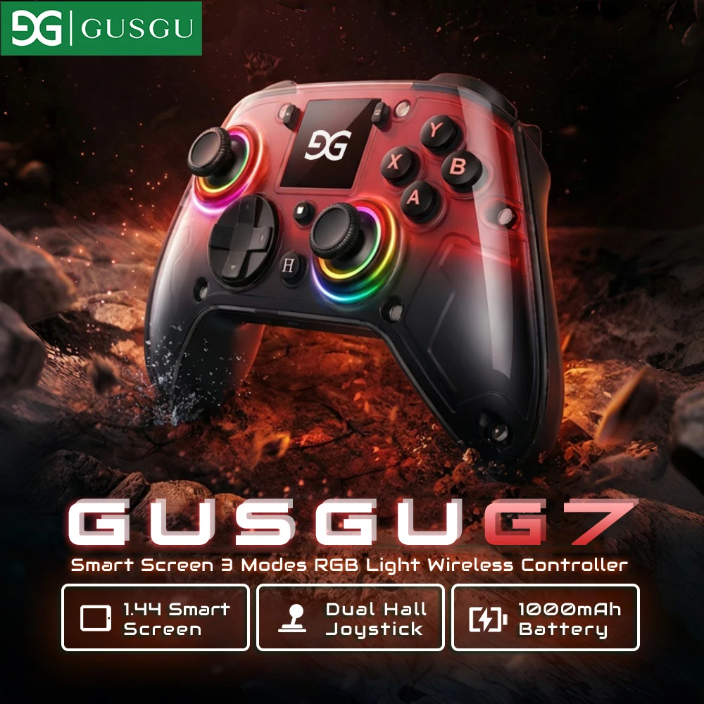 gusgu-g7-144-inch-smart-screen-wireless-controller-3-modes-for-switch-ps4-ios-android-tv-pc-tesla-gamepad-same-product-for-x01
