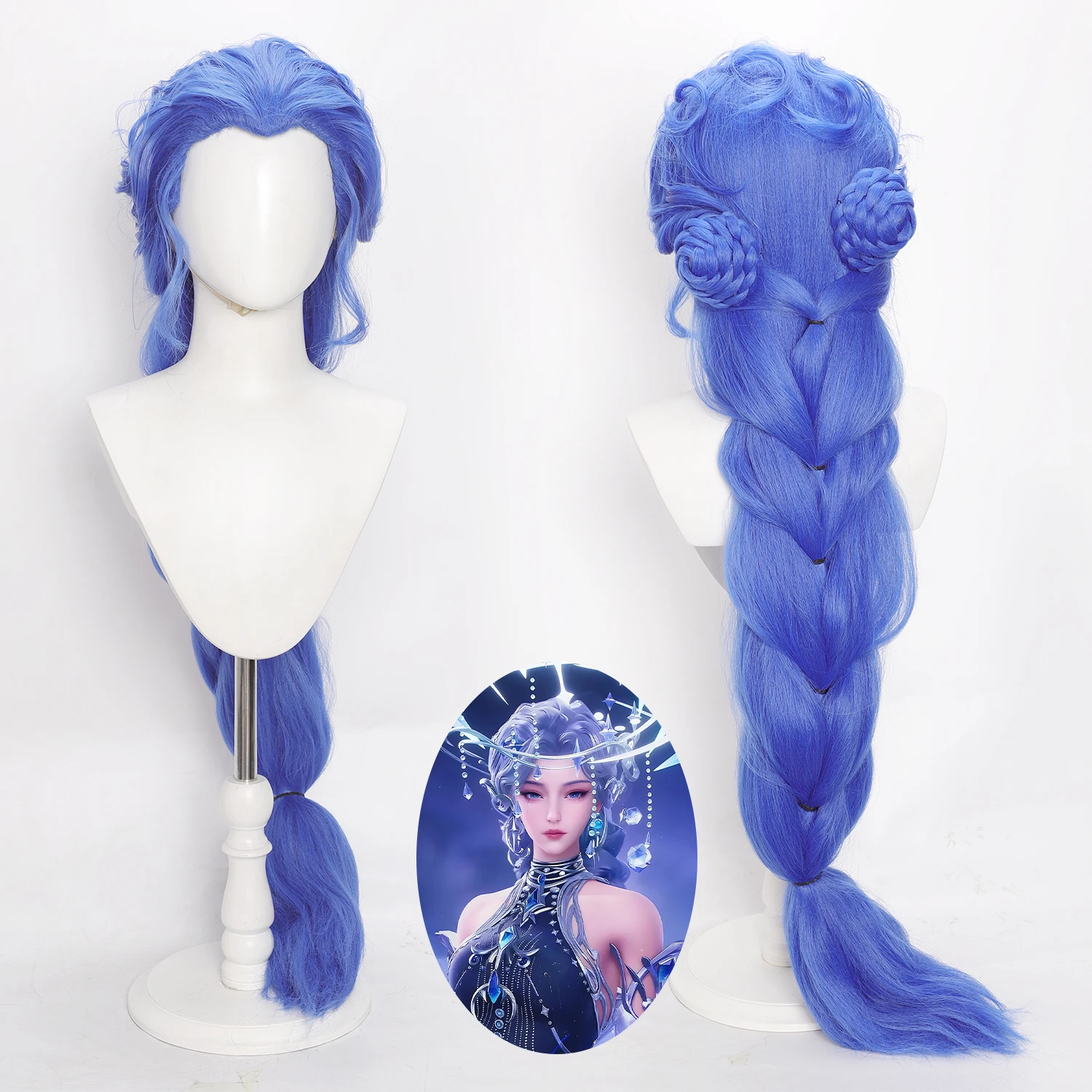 

40-дюймовый парик OSplay, горячая распродажа, Honor of Kings Diao Chan, длинные синие синтетические плетеные волосы, термостойкие для женщин