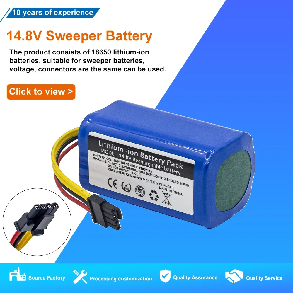 

14.8V 2600mAh Robot Vacuum Cleaner Battery for LIFE ROX 9 360 S5 S7 proT 90 Proscenic KAKA760 P1S P2 Li-ion Replacement Battery