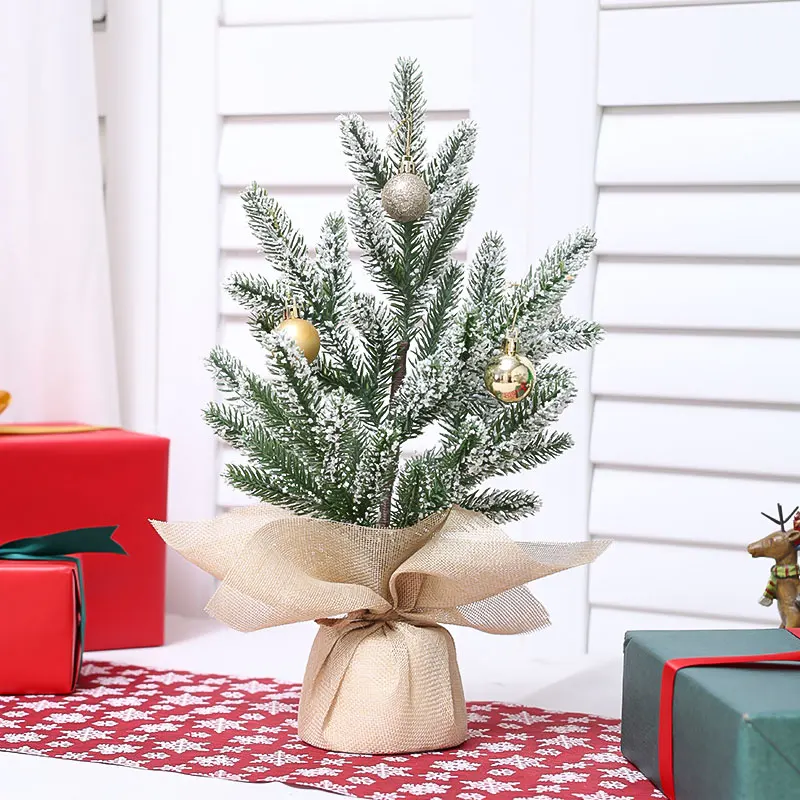 1PC 38CM (H) simulated Christmas tree potted plant Christmas New Year home decoration