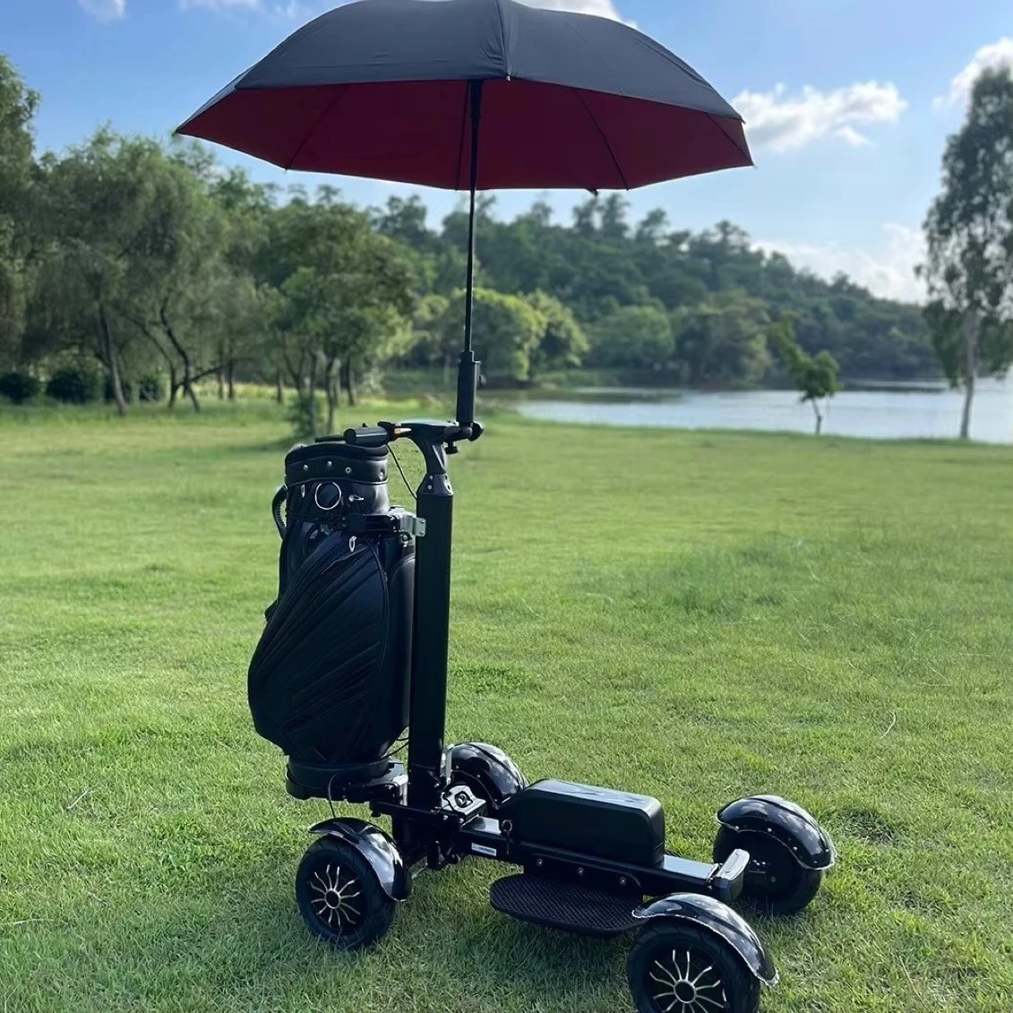 Four-wheel Dual-drive Folding Aluminum Alloy Electric Golf Bag Car European American Best Selling Export Version