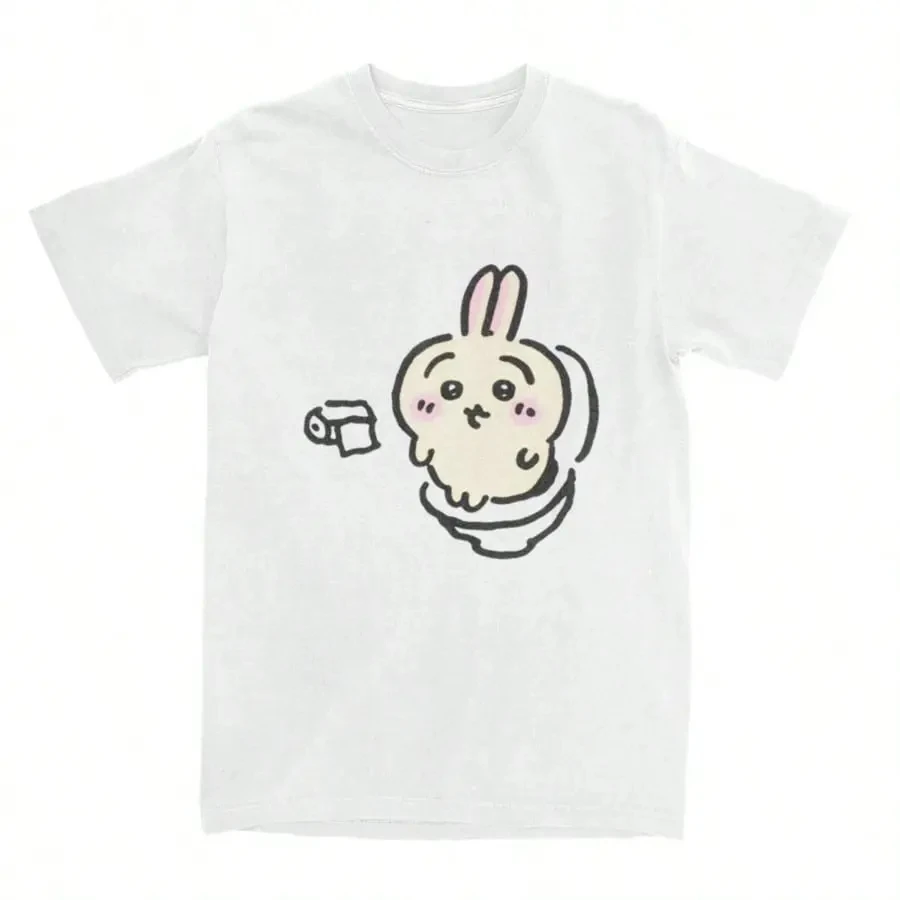 Super Happy Summer Chiikawa Graphic Tee Unisex Cute Japanese Cartoon Y2K Short Sleeve Casual Couple Streetwear Tops
