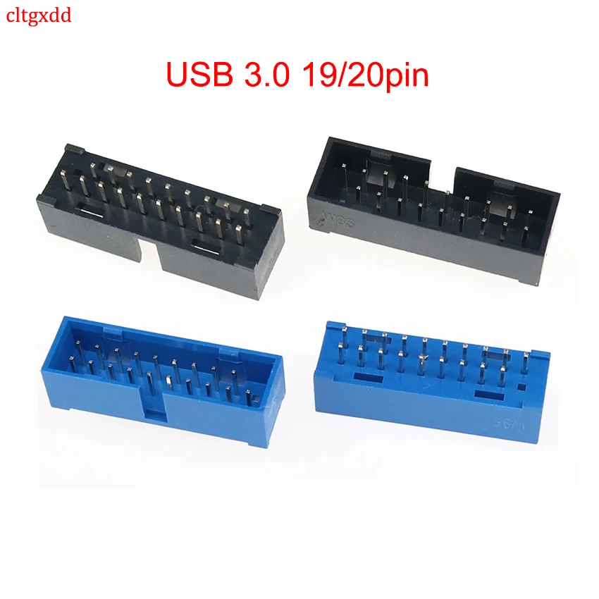 cltgxdd 1 Piece USB 3.0 19P 19 pin USB3.0 19P male connector 90 degree mainboard chassis front seat expansion DIY connector