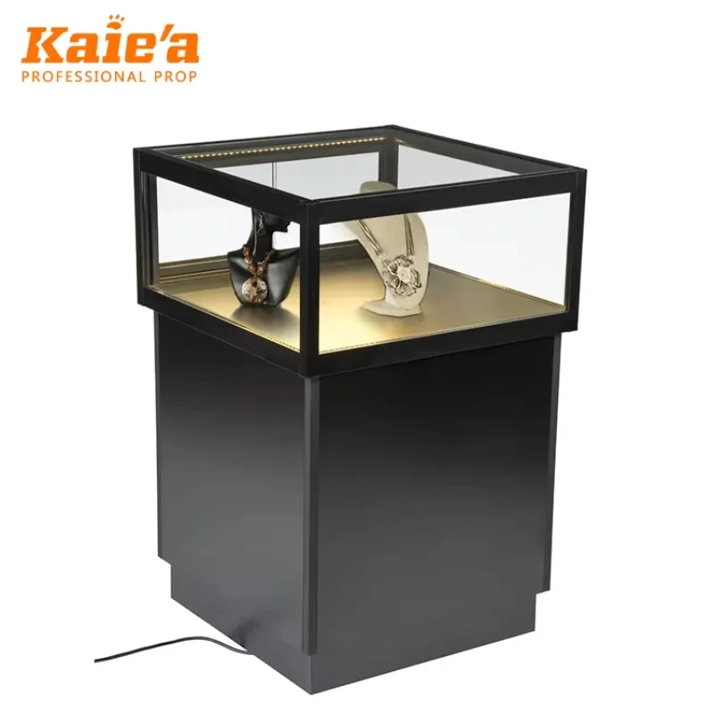 Metal Jewelry Showcase Display Case for Jewelry Lockable Retail Jewelry Shop Glass Display Cabinet