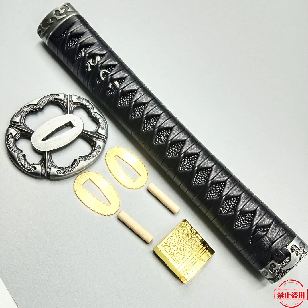 Japanese A Set 26CM Tsuka Handle Alloy Tsua Guard Habaki Seppas Fitings For JP Katana Sword Hilt HandGuad Parts - view 6