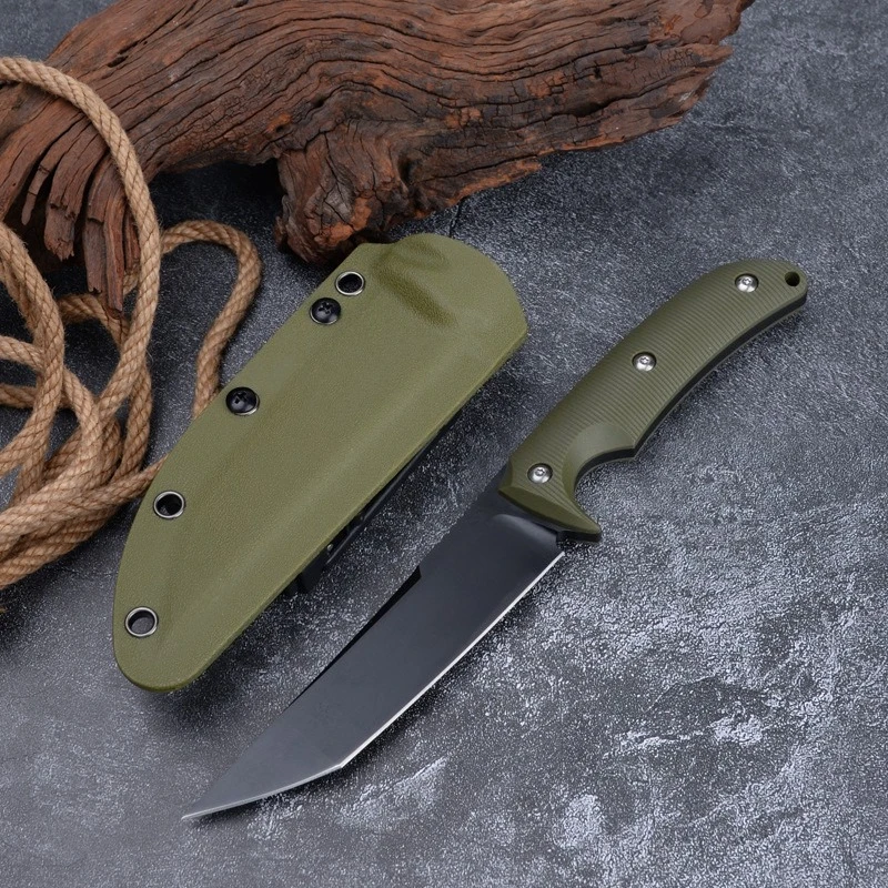 

High-hardness D2 Straight Knife G10 Handle Outdoor Camping Tactical Self-defense Hunting Knife Practical Cutting Knife