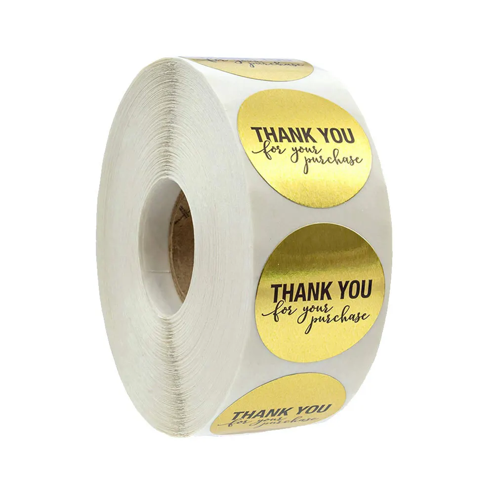Thank You Sticker Circle Self-Adhesive DIY Wrapping Labels Candy Biscuit Gift Packing Stickers for Stationery