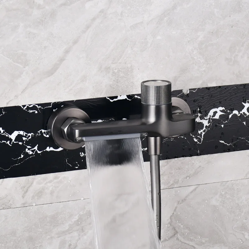 منفذ شلال جديد، مفتاح دش ثلاثي، مجموعة دش الحمام، جميع صمامات خلط صنبور الجسم الرئيسي النحاسي #4