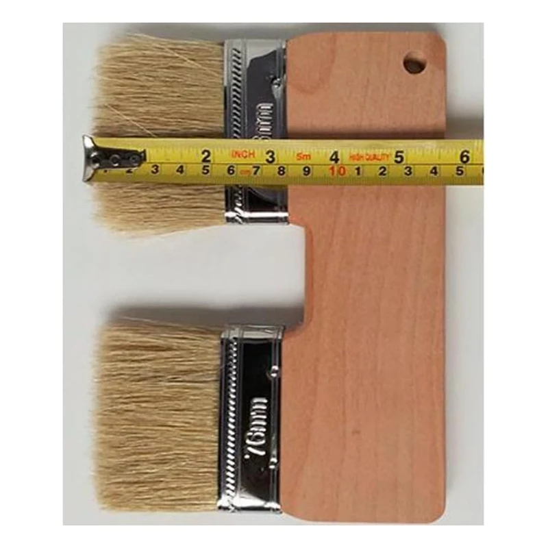 Double Paint Brush,3In Doublehead Painting Brush,Bristle Art Flat Texture Brush,Art Wall Painting Double Paint Brush