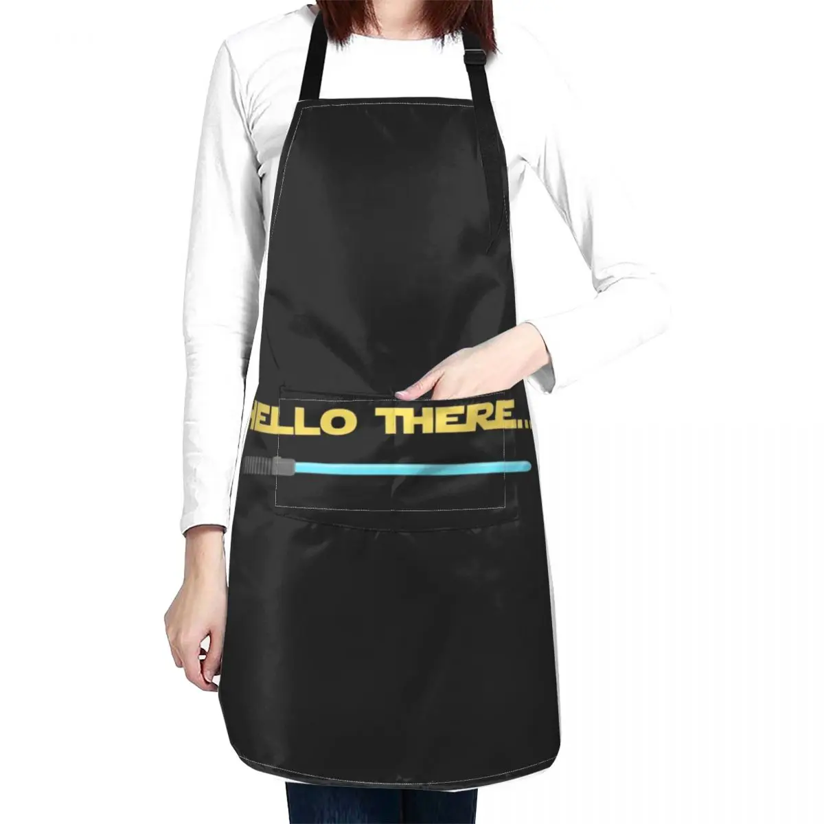 Hello There... Obi-Wan Apron Kids Waterproof Kitchen Handle For Women Apron