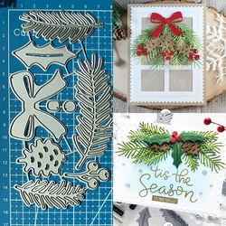 Lucky Goddess Metal Cutting Dies Holly berries & bow Diy Scrapbooking Photo Album Decorative Embossing Paper Card Crafts