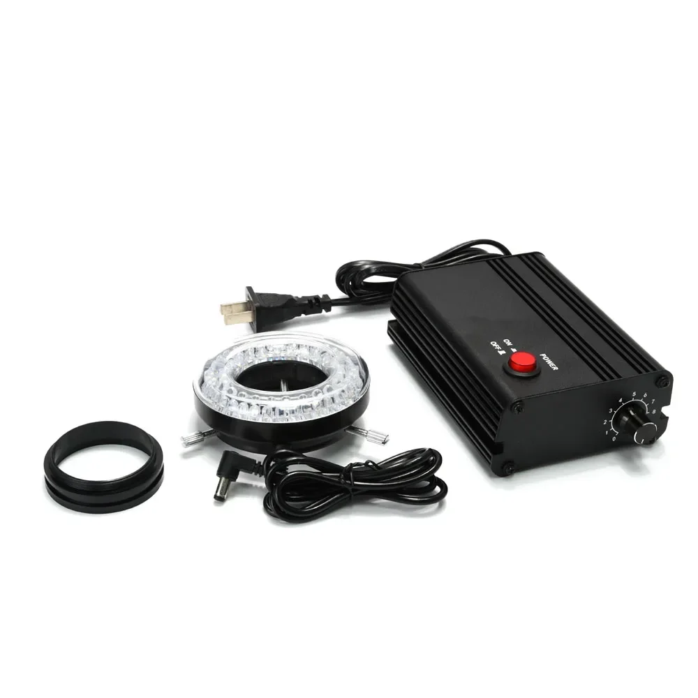 

HAYEAR 60 светодиодный кольцевой источник света, освещение промышленного микроскопа, регулируемый адаптер переменного тока 100 В-240 В