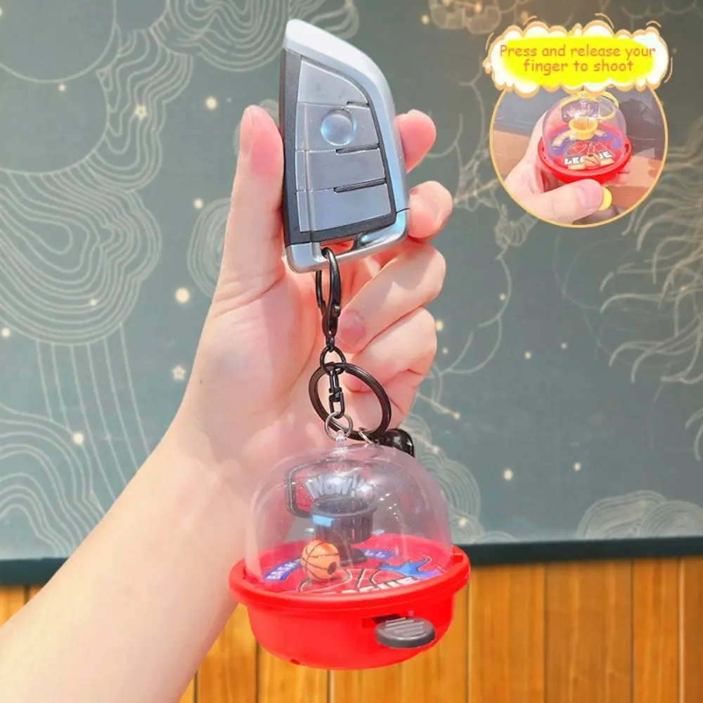 Creative Simulation Basketball Machine Keychain Cartoon Bag Hanging Basketball Pendant Key Decor Funny Car Keyring Girl