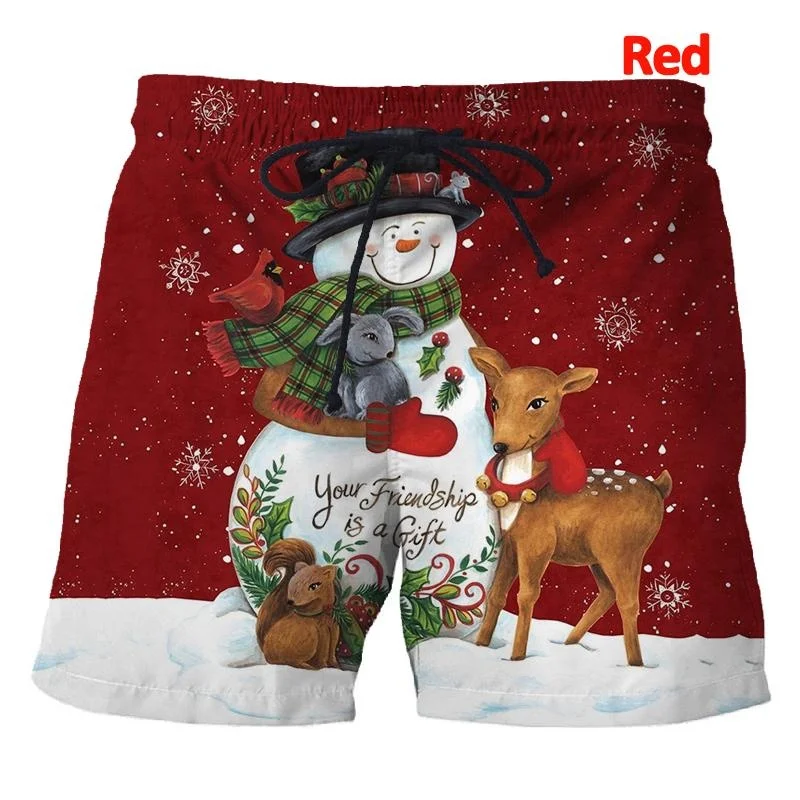 Men\'s Casual Christmas Shorts Summer Loose Siwmwear Shorts funny Swimming trunks