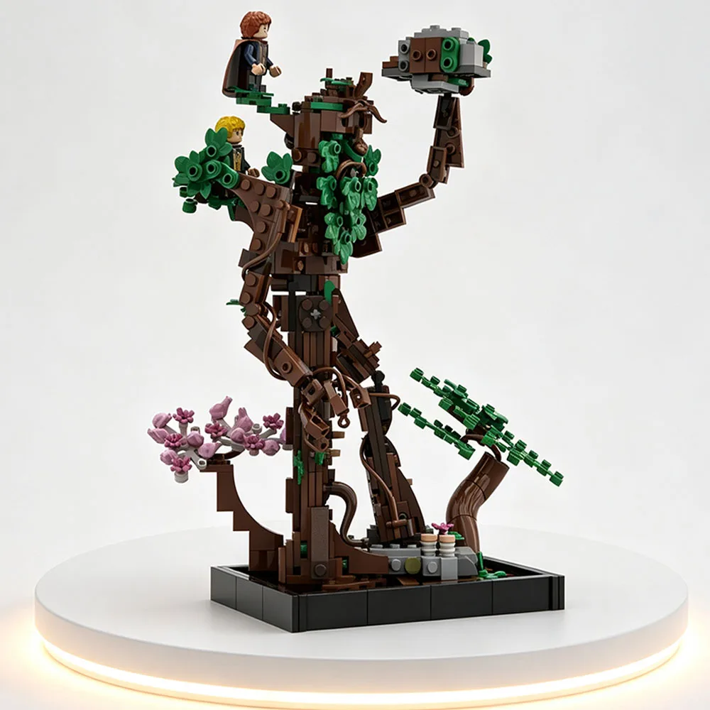 NEU 588-TEILIGES MOC Baummann-Ringe-Baumbart-Set - LOTR Bausteine Modell Dekoration Kreative DIY-Spielzeuge Geschenke