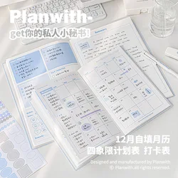 70page A5/B5 Size Notebook for Student Simplicity Fashion Solid Color Scrapbook Journal Monthly Planner Horizontal Square Diary