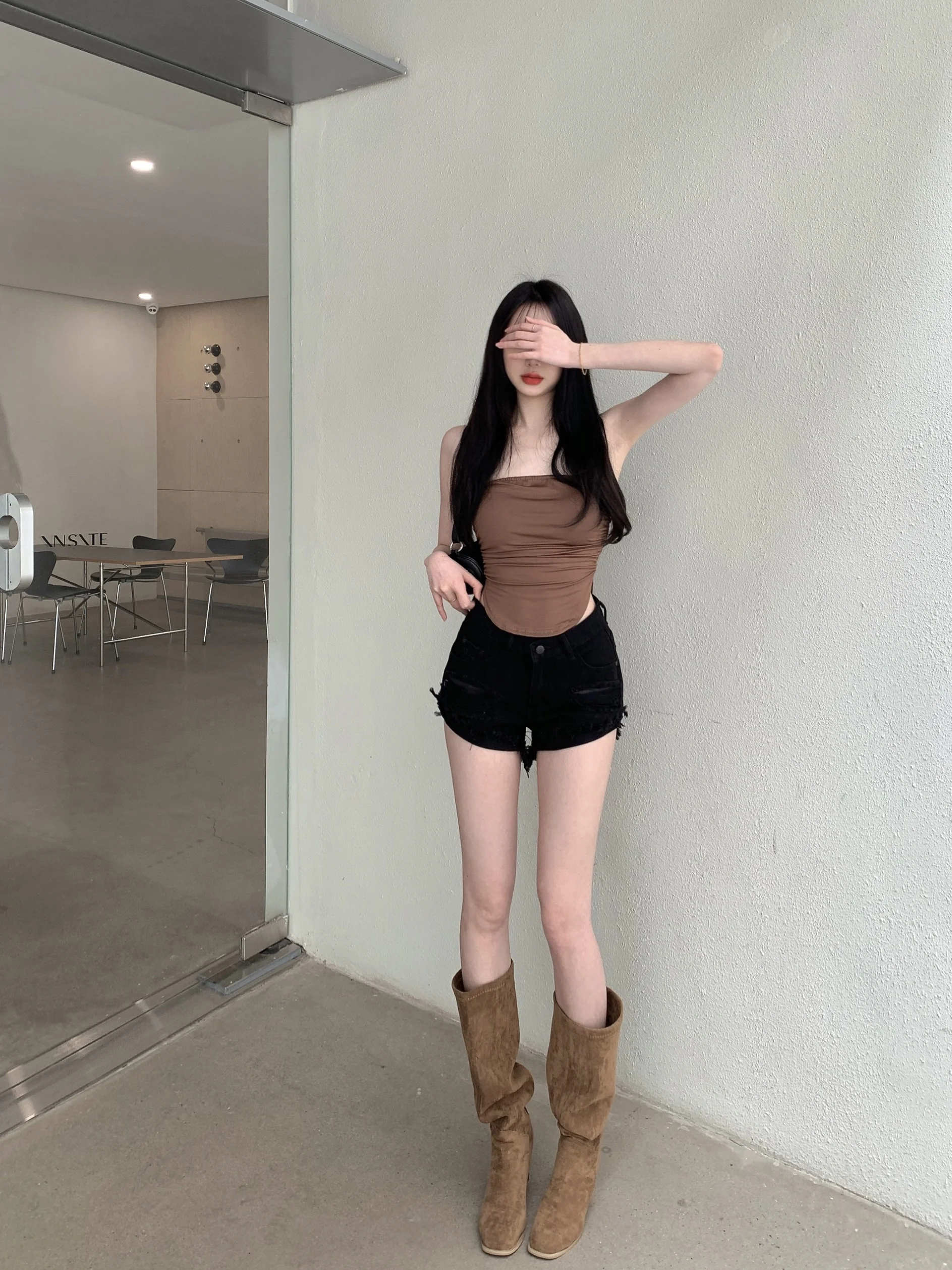 Jeans For Women's Summer A-line Super Shorts Design Hot Girls Have High Waisted Straight Denim Shorts