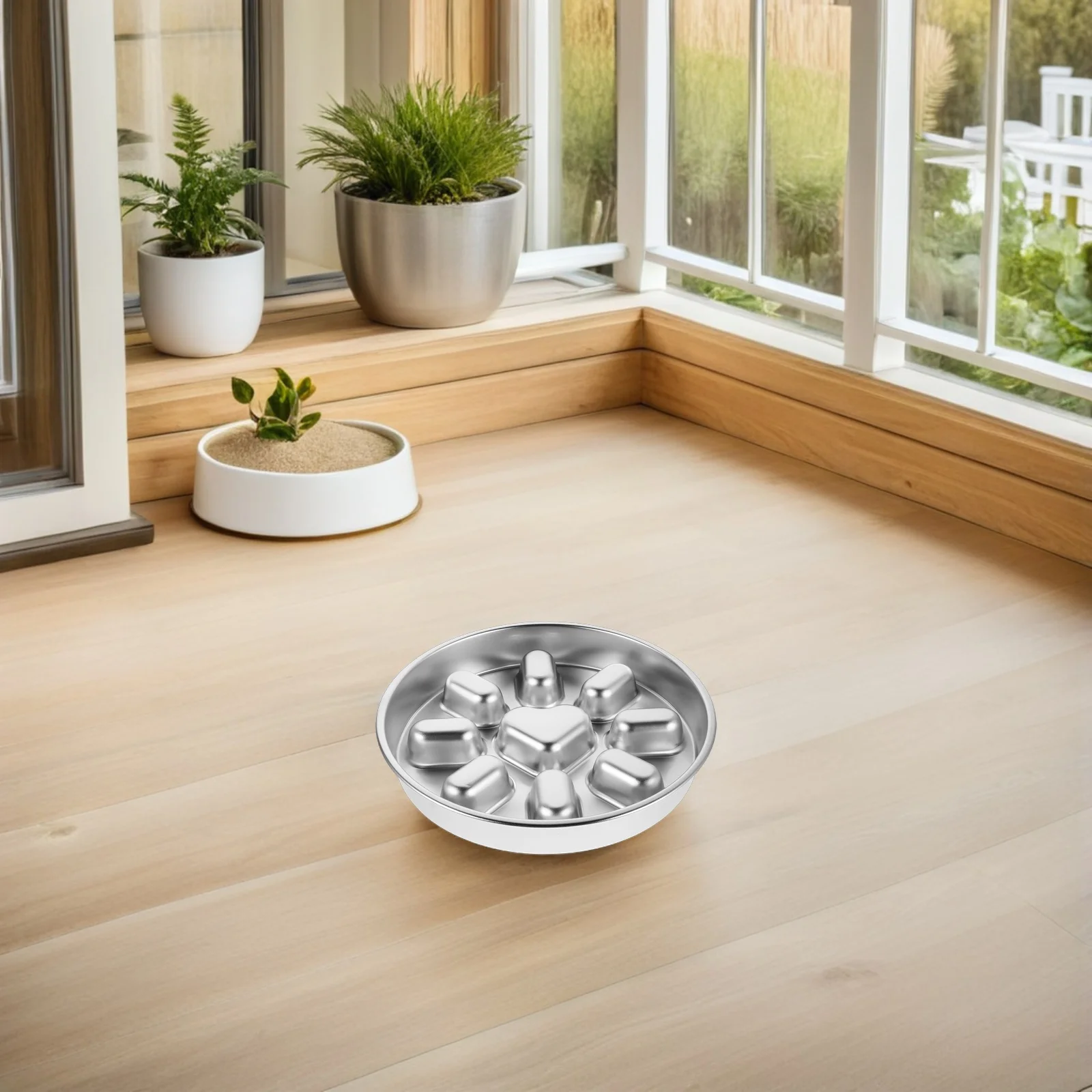 

Pet Slow Feeder Bowl Stainless Steel Non-Slip Dog Feeding Bowl For Fast Eaters Puzzle Lick Plate Puppies Cats Metal Food