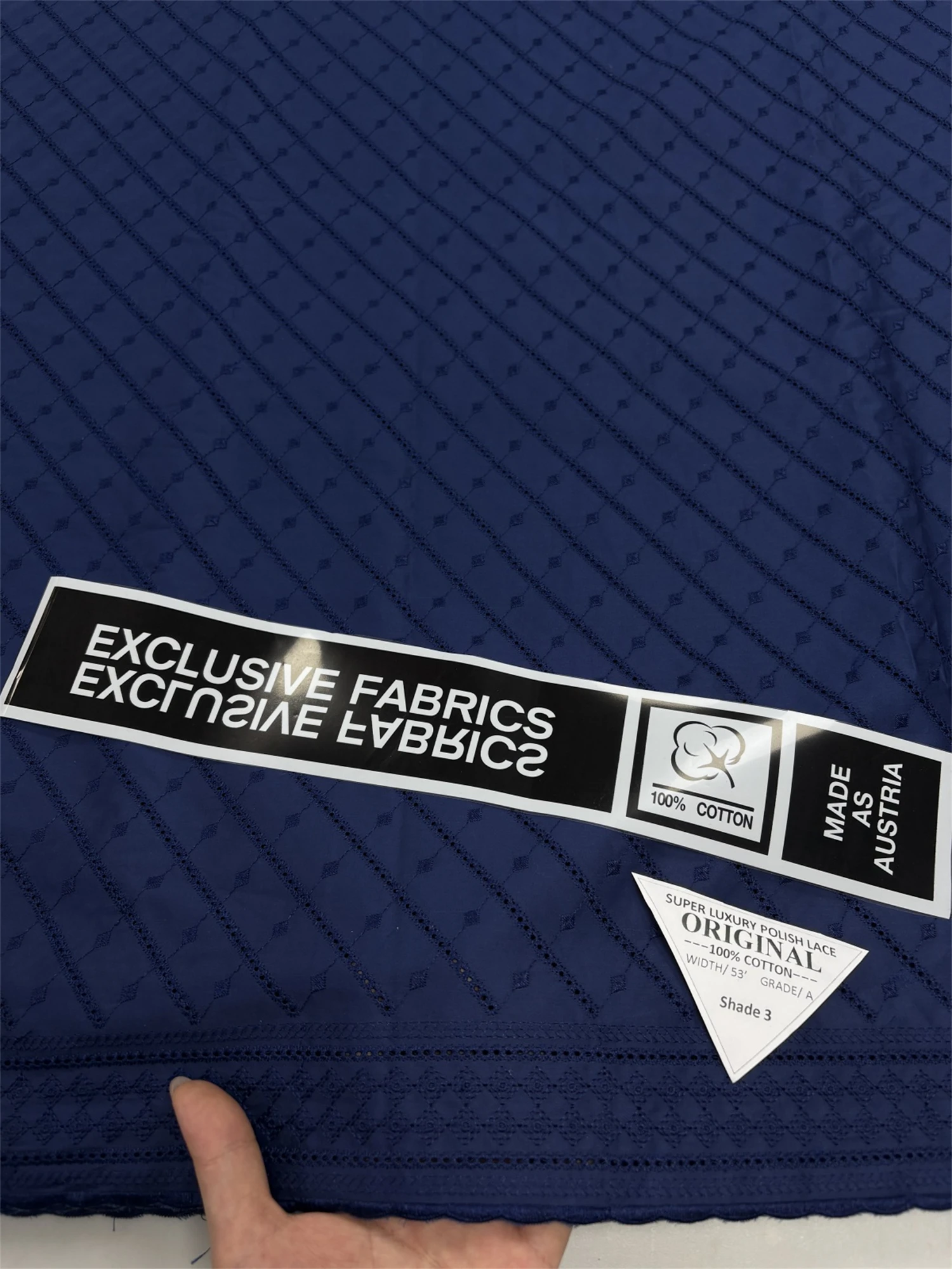 Fashion High Quality African Lace Fabric Cotton Swiss Voile Lace Pure Color Embroidery Lace Popular Dubai Style 5 Yards Dress