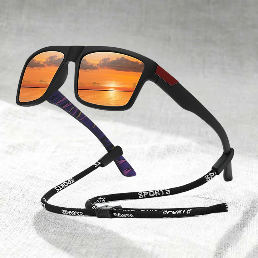 نظارات شمسية رياضية كلاسيكية UV400 مع سلسلة نظارات واقية عالية الجودة للأنشطة الخارجية وصيد الأسماك والسفر والجري والقيادة #2