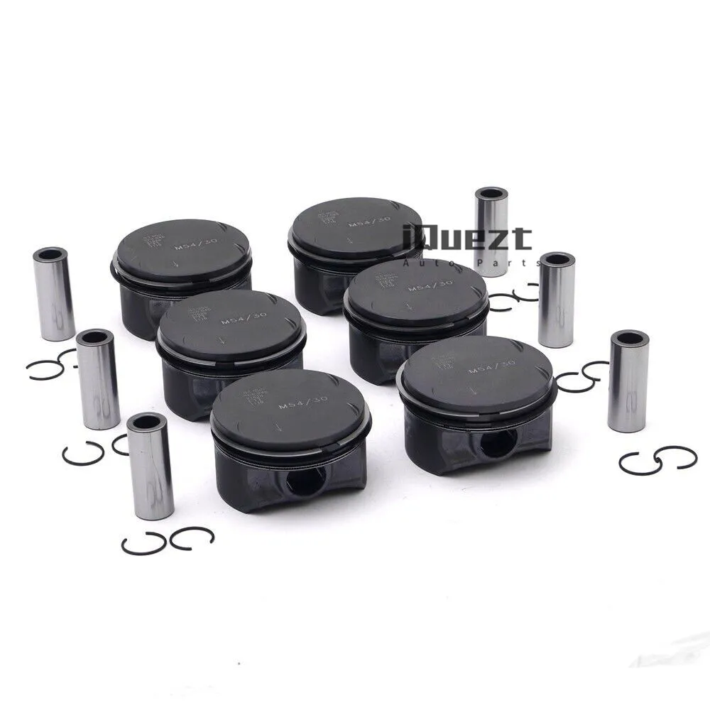 6x Pistons & Rings Set STD for BMW 330i 530i X5 Z4 E46 E53 E60 E85 M54B30 3.0 11257506222