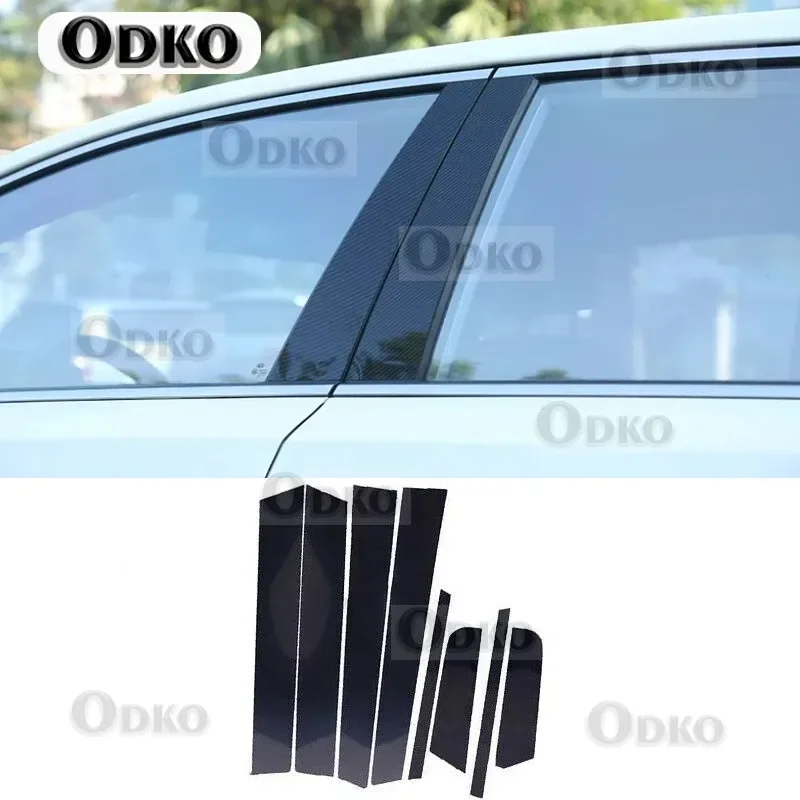 

8 шт. в комплекте глянцевая черная стойка, наклейка на окно, дверь, боковая крышка, наклейка, подходит для Mazda 3 2006 2007 2008 2009 2010 2011 2012