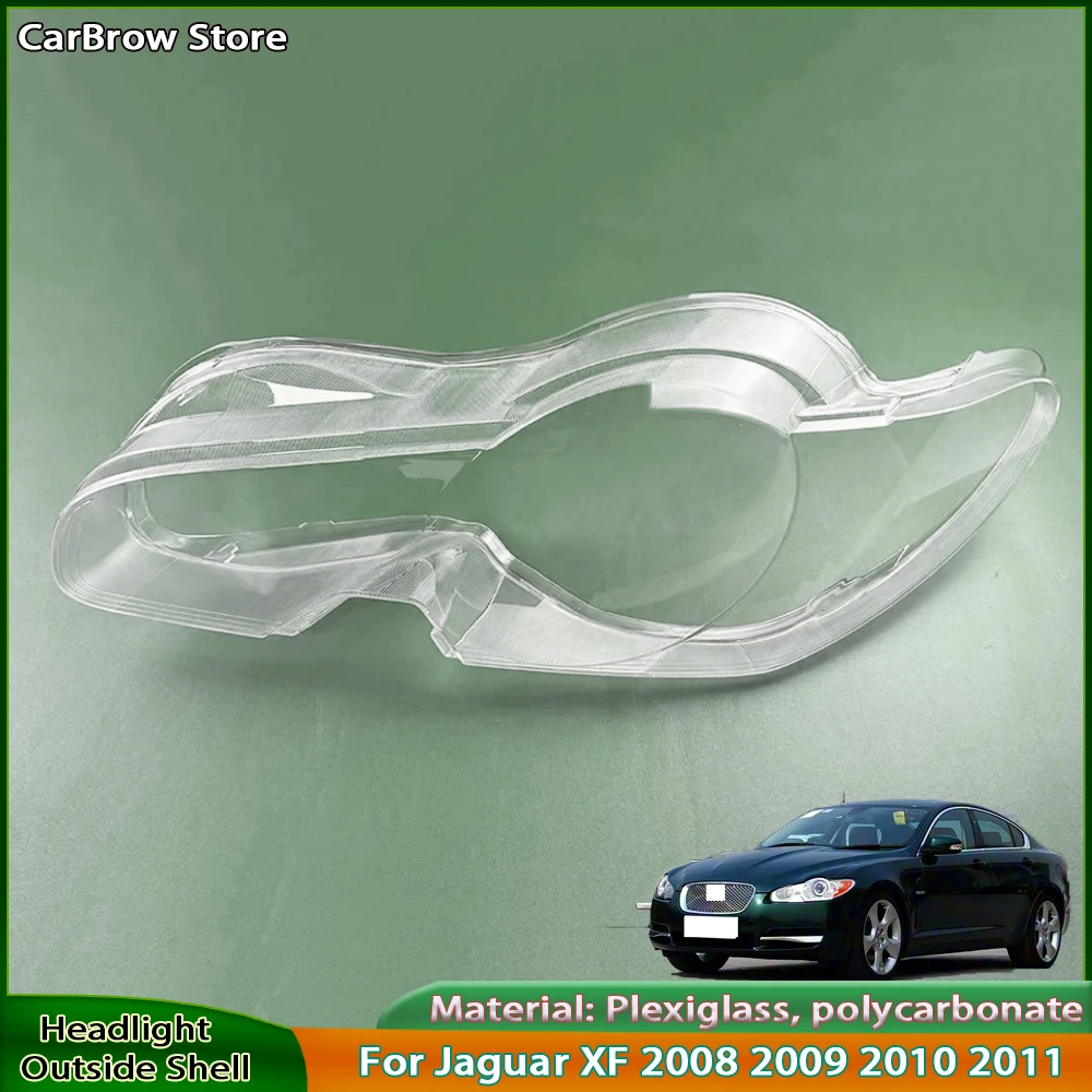 Headlamp Cover Lens Plexiglass For Jaguar XF 2008 2009 2010 2011 Headlight Shell Transparent Lampshade