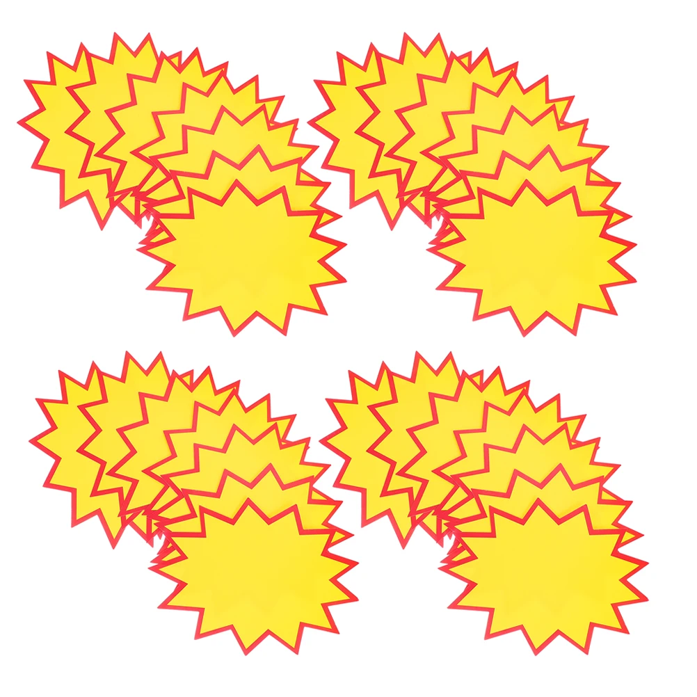 

300Pcs Blank Sale Tags Star Burst Price Display Cards Eye Catching Retail Signage for Store Discounts Seasonal Promotions Event