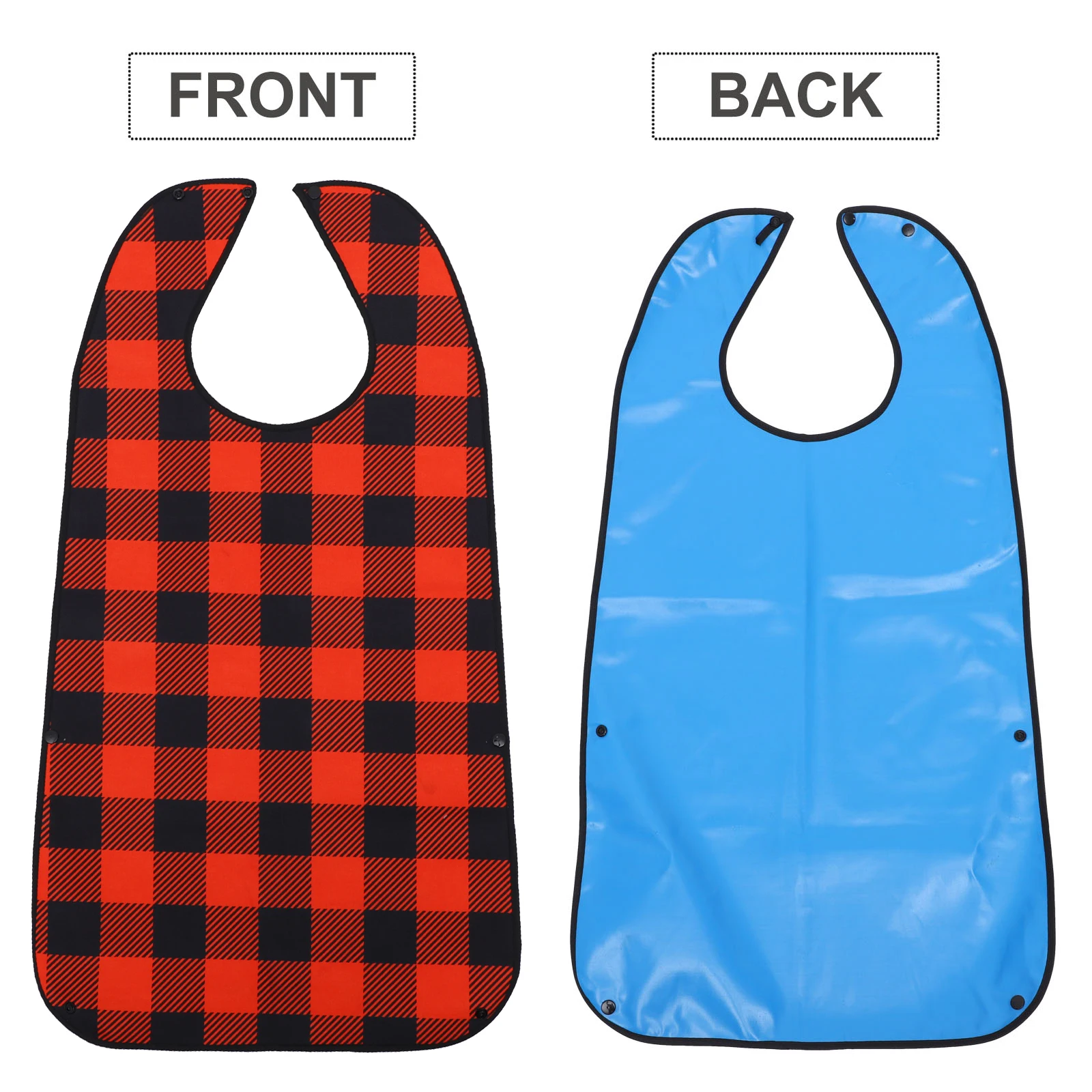 

Waterproof Bibs PVC Polyester Adult Elderly Reusable Eating Drinking Mens Womens Patient Washable Stain Resistant Meal Protector