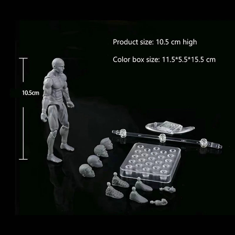 3.75-inch Figma Action Figure Toys 1:18 DIY Joints Body Artist Movable Limbs Male Female Model Mannequin Art Sketch Draw Dolls