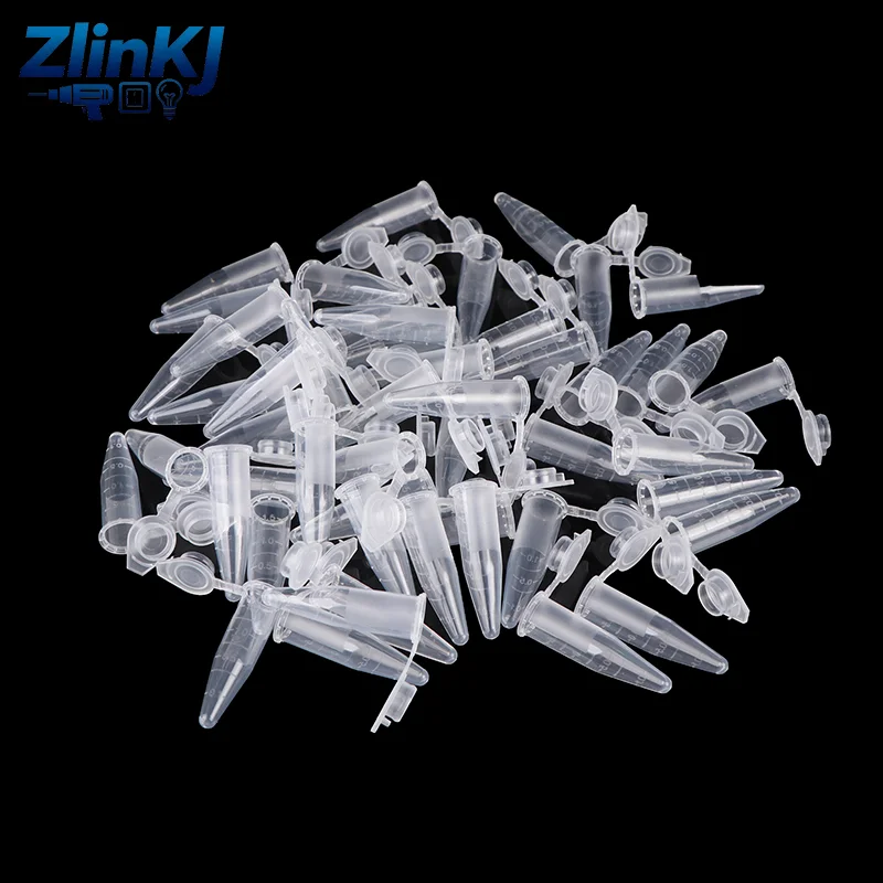 50PCS 1.5ml Mini Plastic Test Tubes Microcentrifuge Tubestest Tube Lab Graduated Centrifuge Tubes