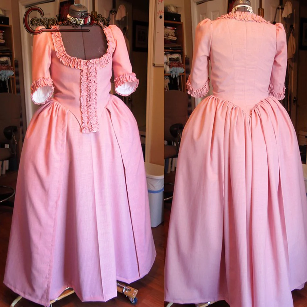 

18th century Anglaise Pink Gown Dress Women's Historical Dress Victorian Court Vintage Costume 18th Century Rococo Dress