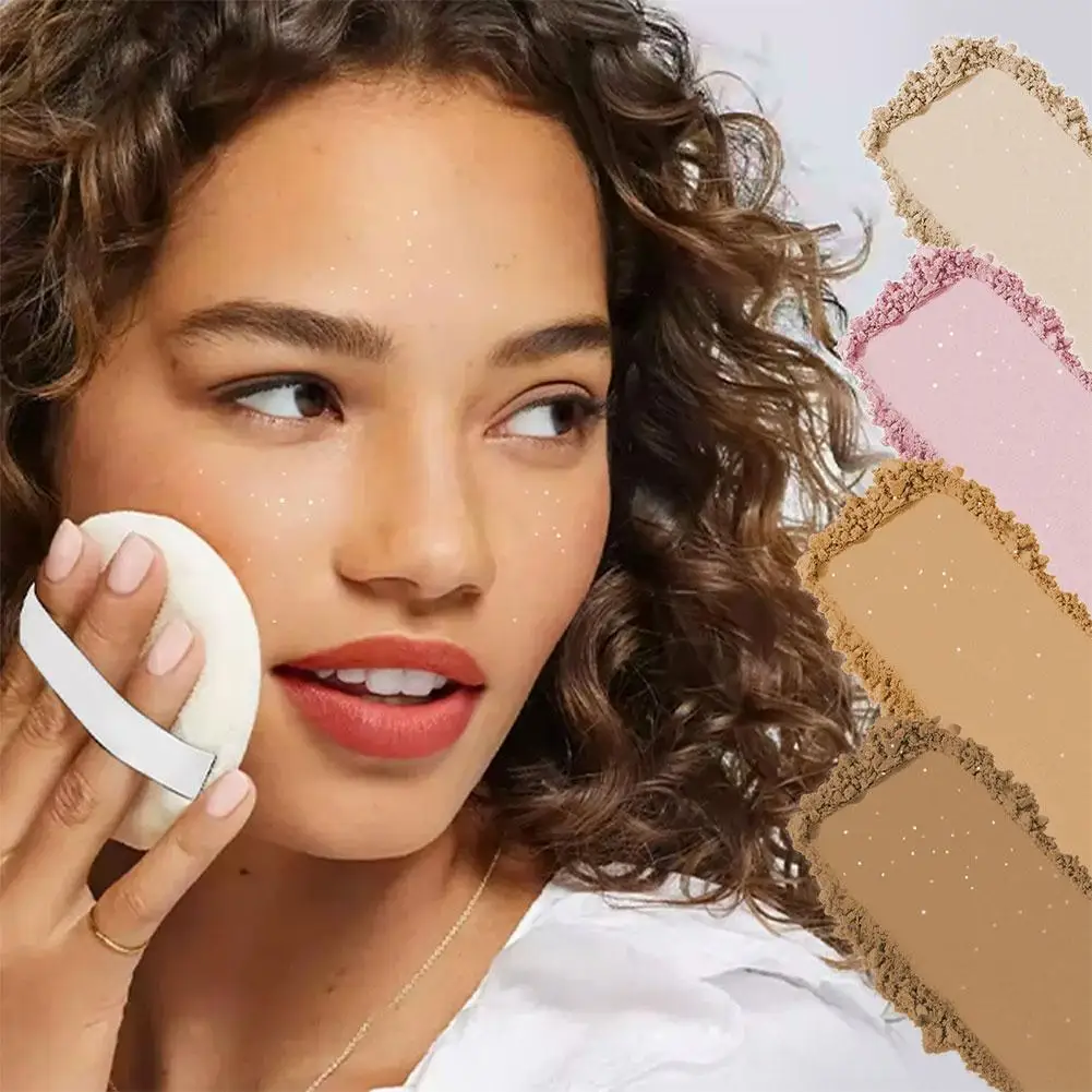Long Lasting Glitter Setting Pó, Controle de Óleo Cosmético, Face, Matte, Pearlescent, Loose, Shimmer, Natural, D3j3, 4 cores