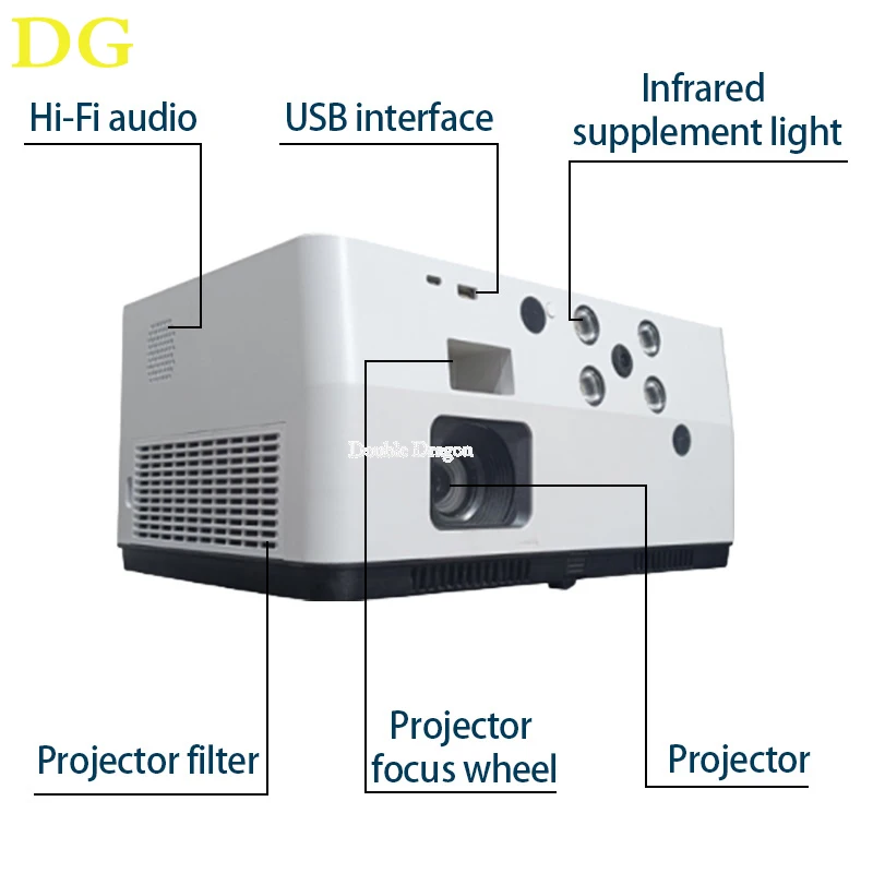 Short Throw & Long Throw 3LCD Laser Projector with Infrared Shooting Game Guns – 4000 Lumens, Android RK3576, Long-Life Laser