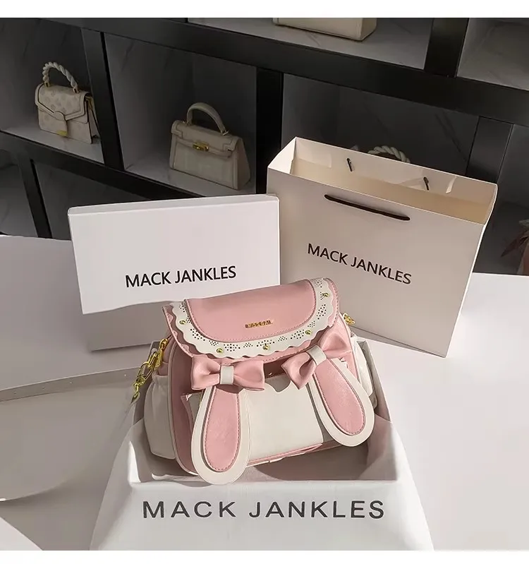 

Модная сумка-клатч с кроличьими ушками, высококачественная, с бантом, женская, текстурированная, через плечо, кроссбоди