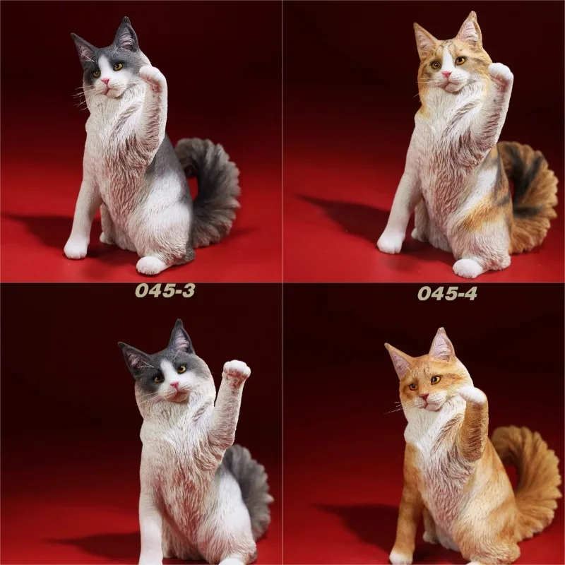 

In Stock JXK Resin Simulation Pet Little Maine Coon Lucky Cat Mini Cute Healing Cat Model Desktop Ornament Gift
