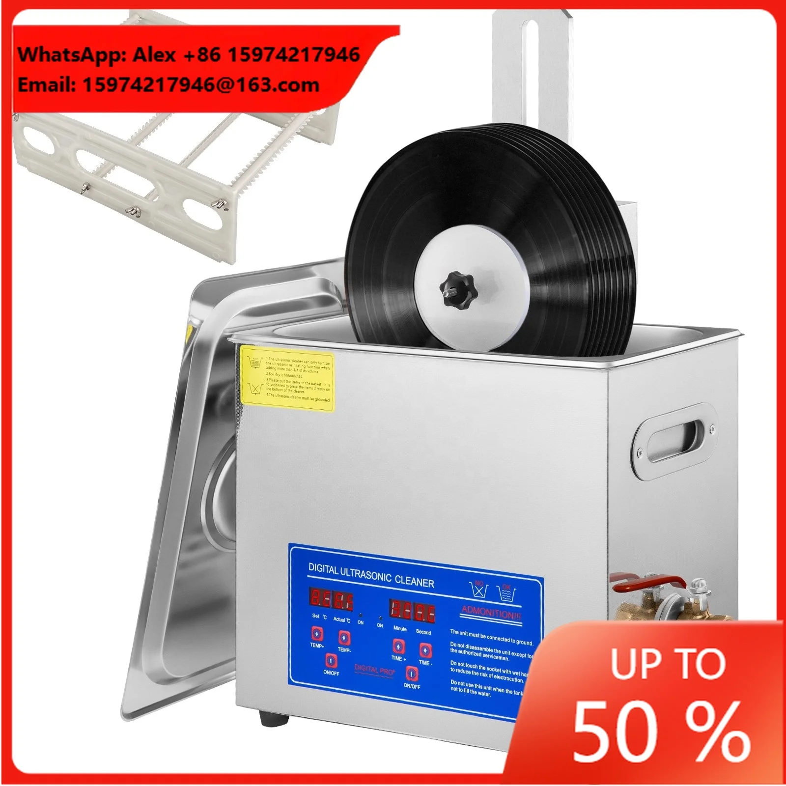 China Ultrasonic Cleaner 6l Vinyl Record & Shot Blasting Cleaning Machine With Drying Rack