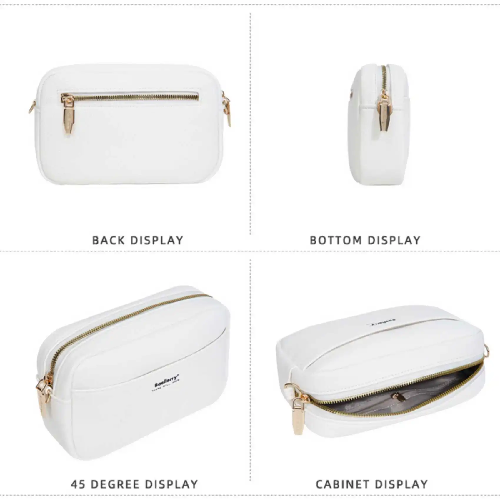 Einfarbig Große Kapazität Zipper Handy Tasche Damen Multifunktionale Schulter Umhängetasche Mode Lässig Kleine Quadratische Tasche – Detail 8