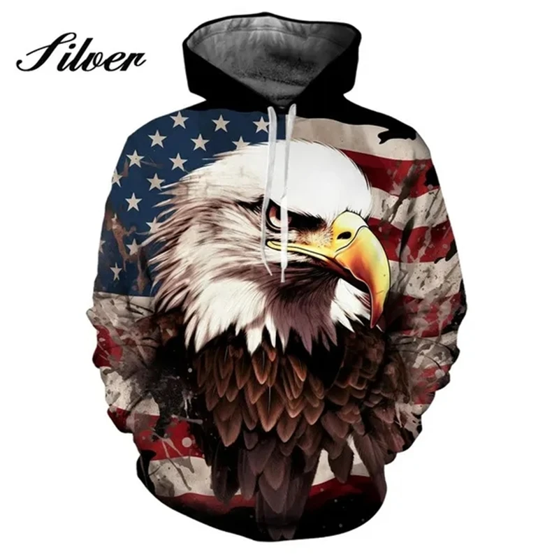 

Animal The Eagle 3d Print Hoodies Men's Fashion Personalized Long Sleeve Hoodies Casual Streetwear Pullover Tops Sweatshirts Men