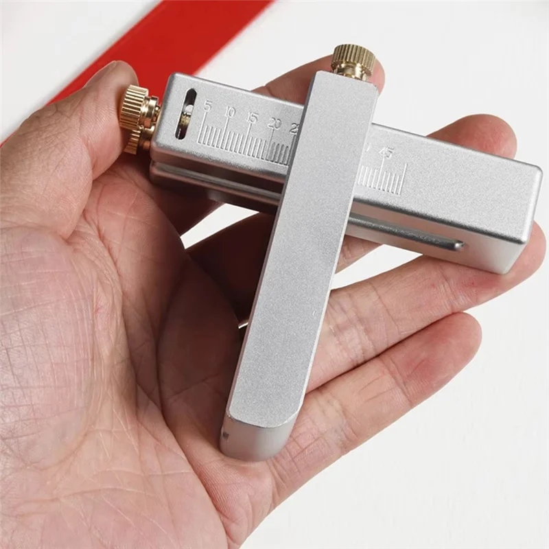 

AA14 Новый резак для ремня из алюминиевого сплава, пескоструйная обработка, регулируемый мини-резной инструмент ручной работы из кожи растительного дубления
