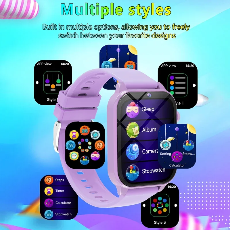 Kids Game Smart Watch Flashlight Waterproof HD Camera Sleep Tracker Alarm Music Sports Watch For Boys Girls Birthday Gift view 3