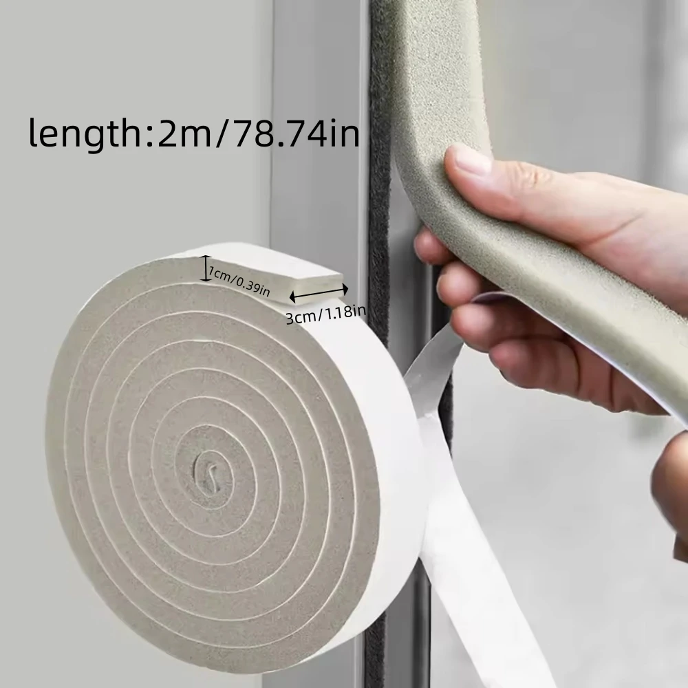 1 قطعة 2 متر/78.74inالإسفنج رغوة شريط عازل لاصق المضادة للتصادم عازلة للصوت الطقس تجريد للأبواب النوافذ الأثاث